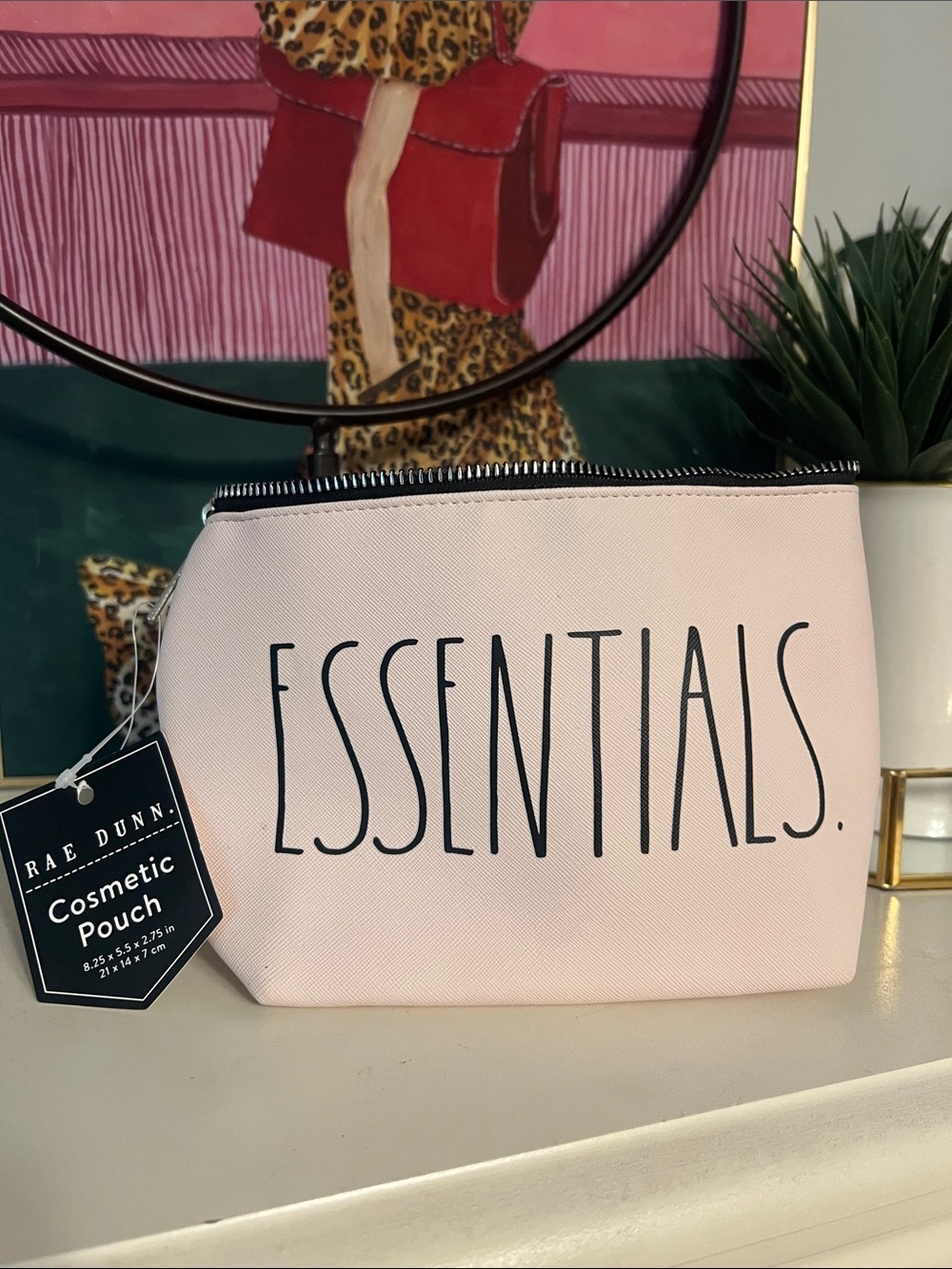 Rae Dunn Blush Pink 'ESSENTIALS.' Cosmetic Pouch